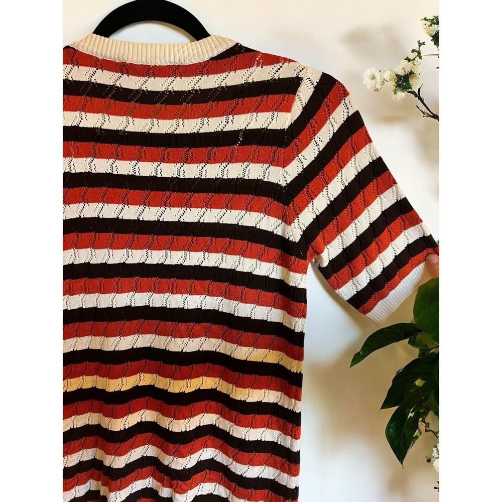 Wardrobe Brand Knit Top Short-Sleeve Crew Neck Sz Med Vintage Vibes - Picture 10 of 15